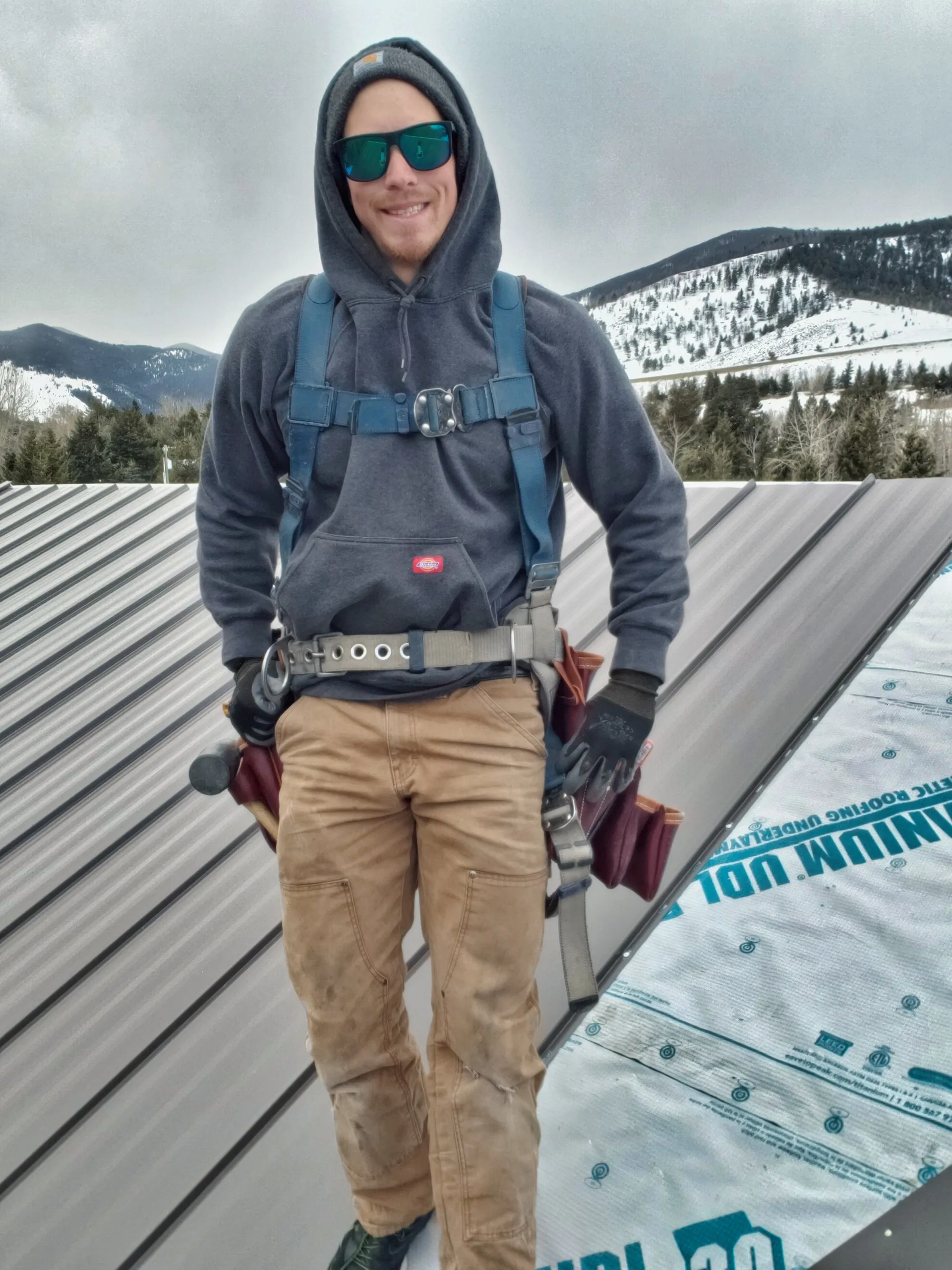 Titanium UDL synthetic underlayment for a metal roof project in Missoula.