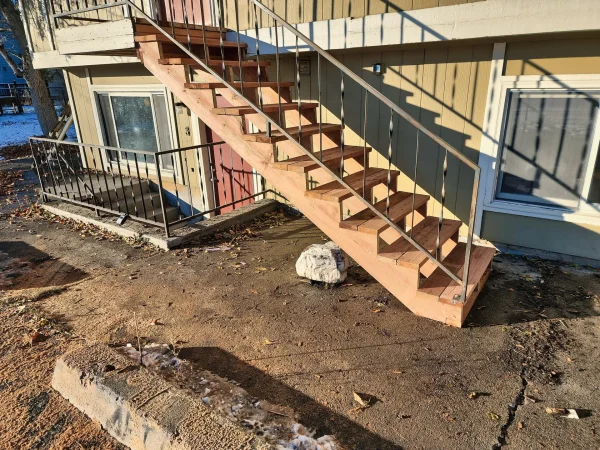 Apartment stair rebuild in Missoula Franklin to the Fort neighborhood.