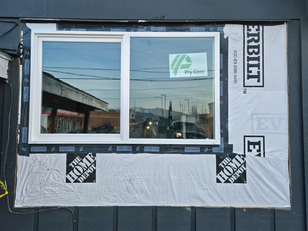 Resized bedroom window for improved home security in Missoula.