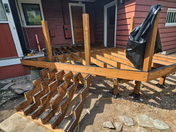 Composite stair tread installation in Missoula.