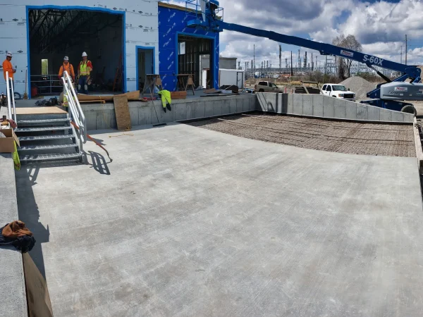 Large scale commercial concrete pad construction in Missoula.