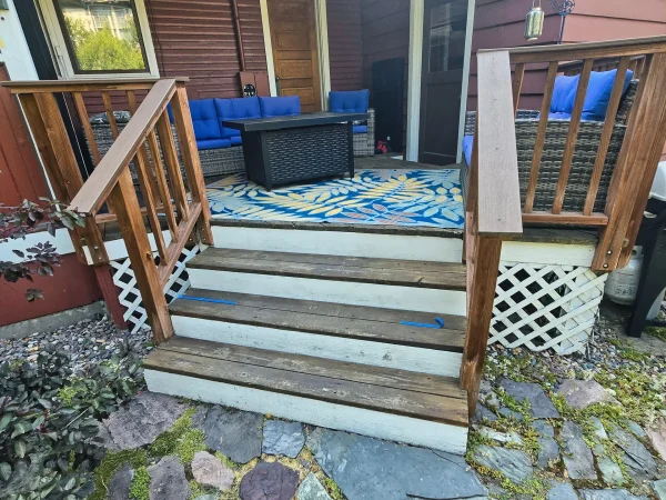 Original deck stairs before demolition in Missoula.