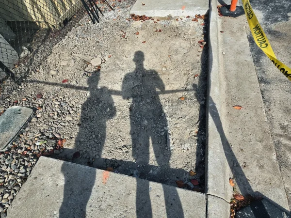Concrete sidewalk section removed and prepped for a new pour in Missoula.