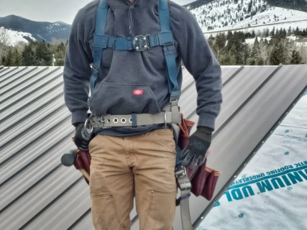 Titanium UDL synthetic underlayment for a metal roof project in Missoula.